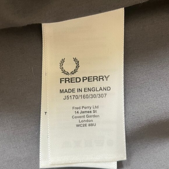 FRED PERRY Brown Corduroy Zip Up Mod Ska Bomber Jacket 40 w/ White Grey - Picture 4 of 4